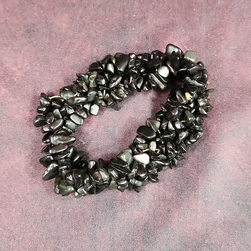 💜Black Beaded Multi Strand Stretchy Bracelet